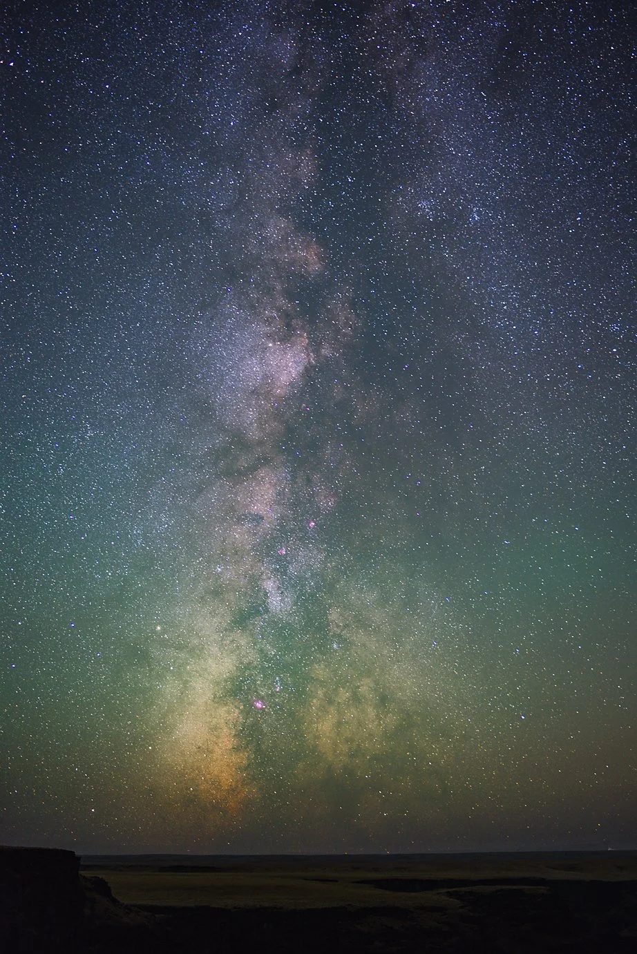 Detailed Milky Way galactic core over Bruneau Canyon, Idaho — astrophotography by Kim Starkey