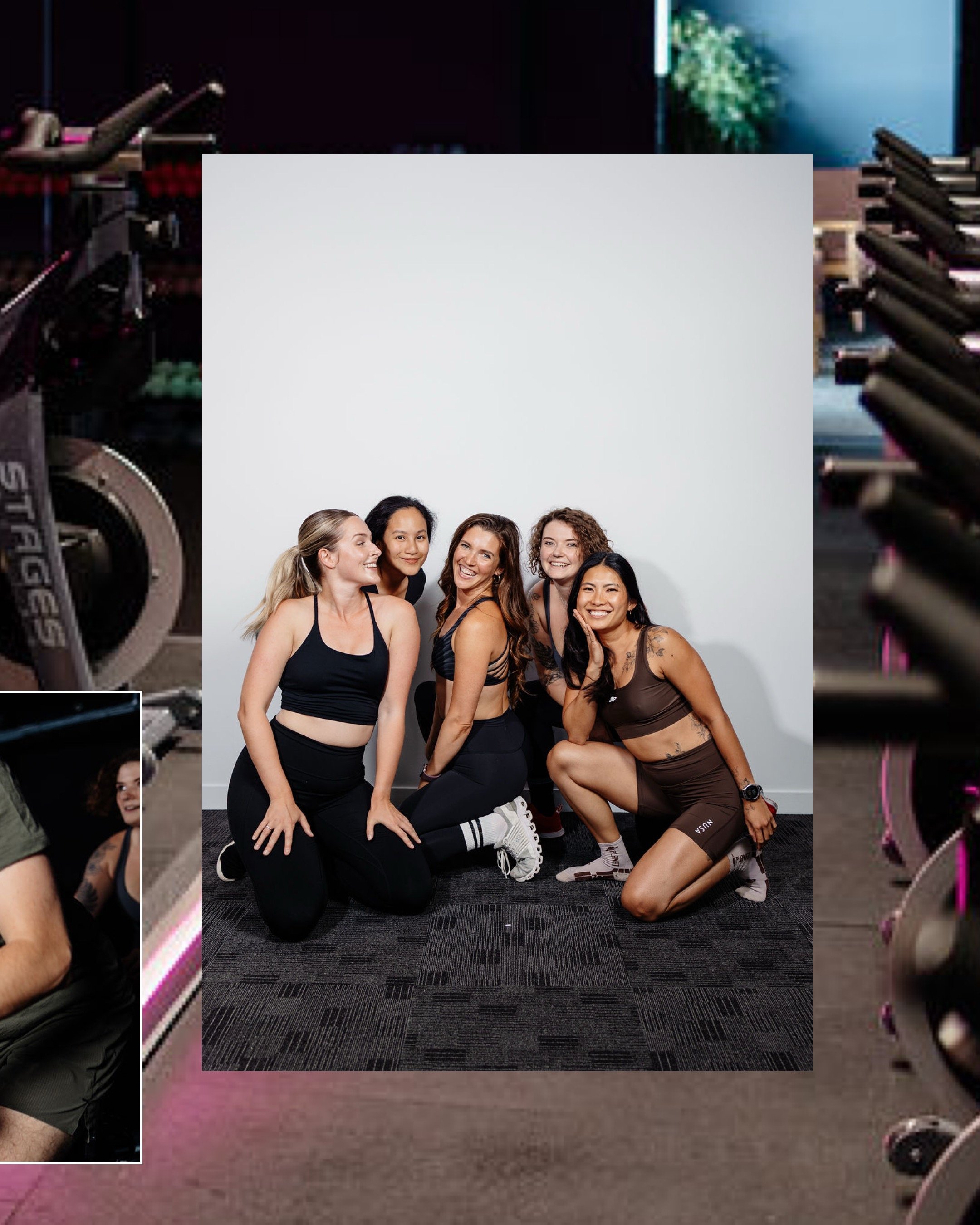 Cadence trainers in activewear posing at the studio