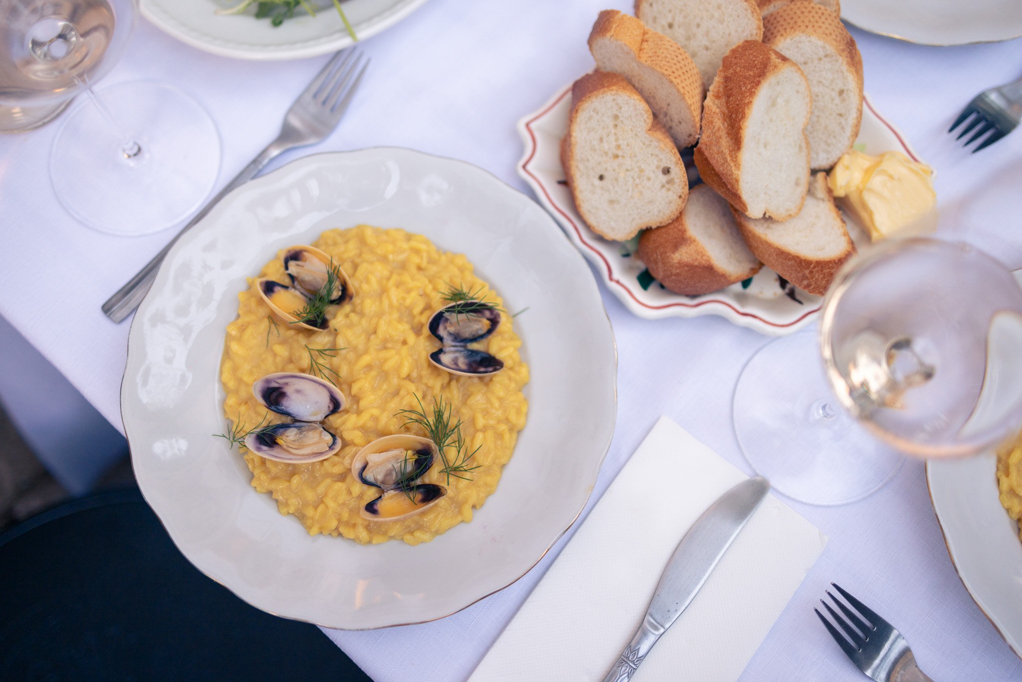Saffron risotto with vongole