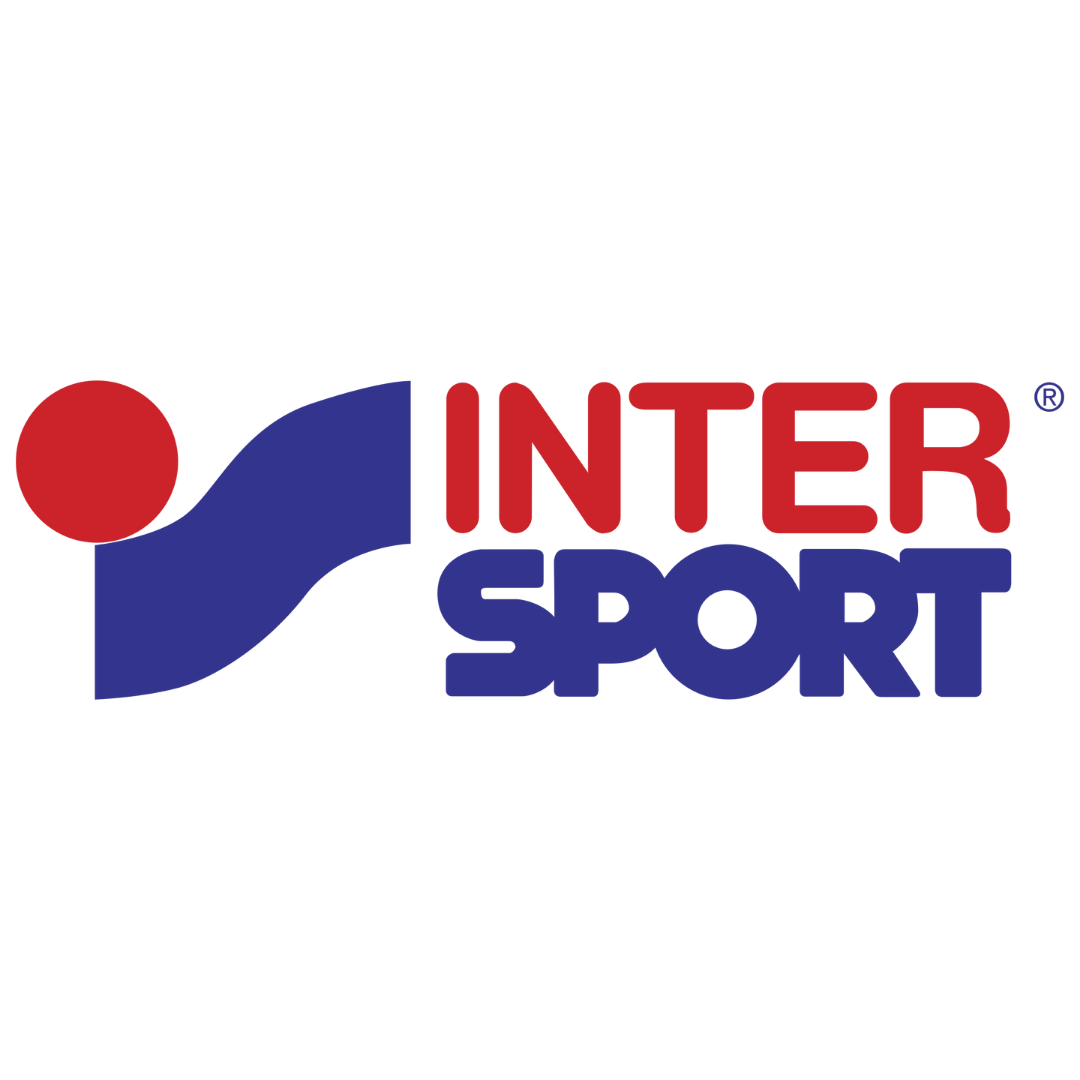 InterSport logo with a red circle, blue wave, and bold red and blue text