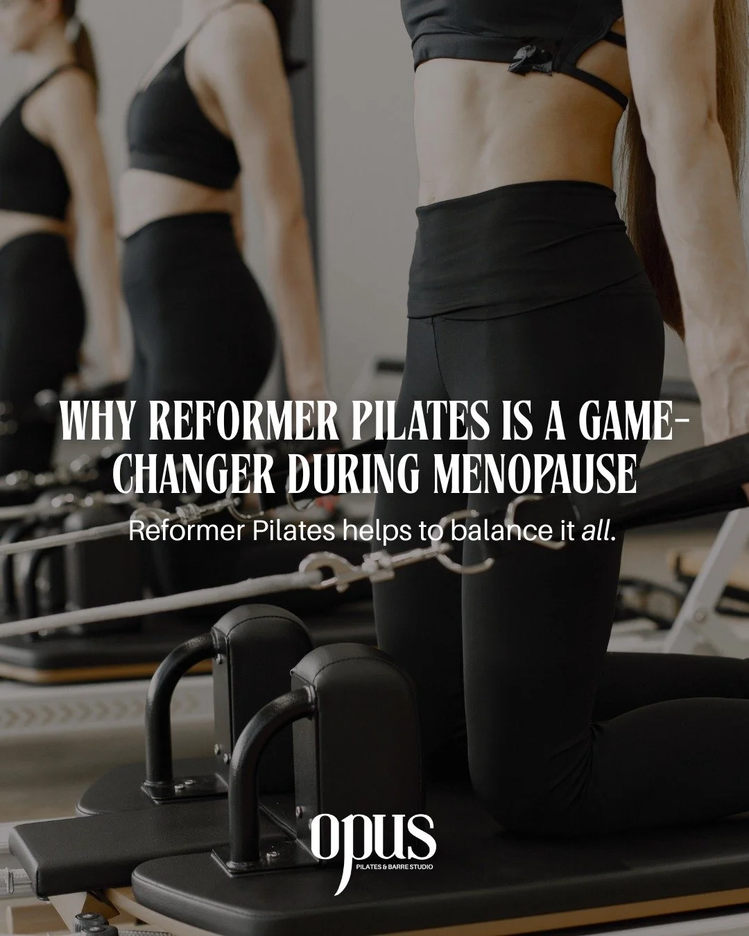 ✨ Why Reformer Pilates is a game-changer during menopause ✨

As our bodies move through hormonal changes, it&rsquo;s common to experience:
- Weight gain around the midsection
- Hot flushes and fatigue
- Muscle loss
- Weaker bones and joint stiffness

