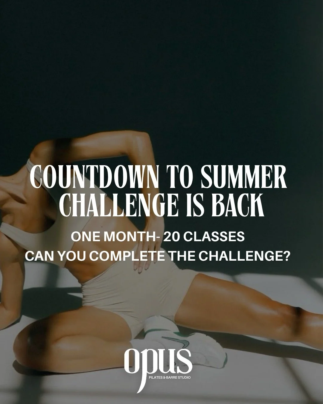 If you&rsquo;ve been waiting for a sign&hellip; this is it.

20 classes. 30 days.

Our Countdown to Summer Challenge is back.

Show up. Stay consistent. See the results.

✔️ In-studio tracker to keep you accountable
✔️ Exclusive Opus goodie bag when 
