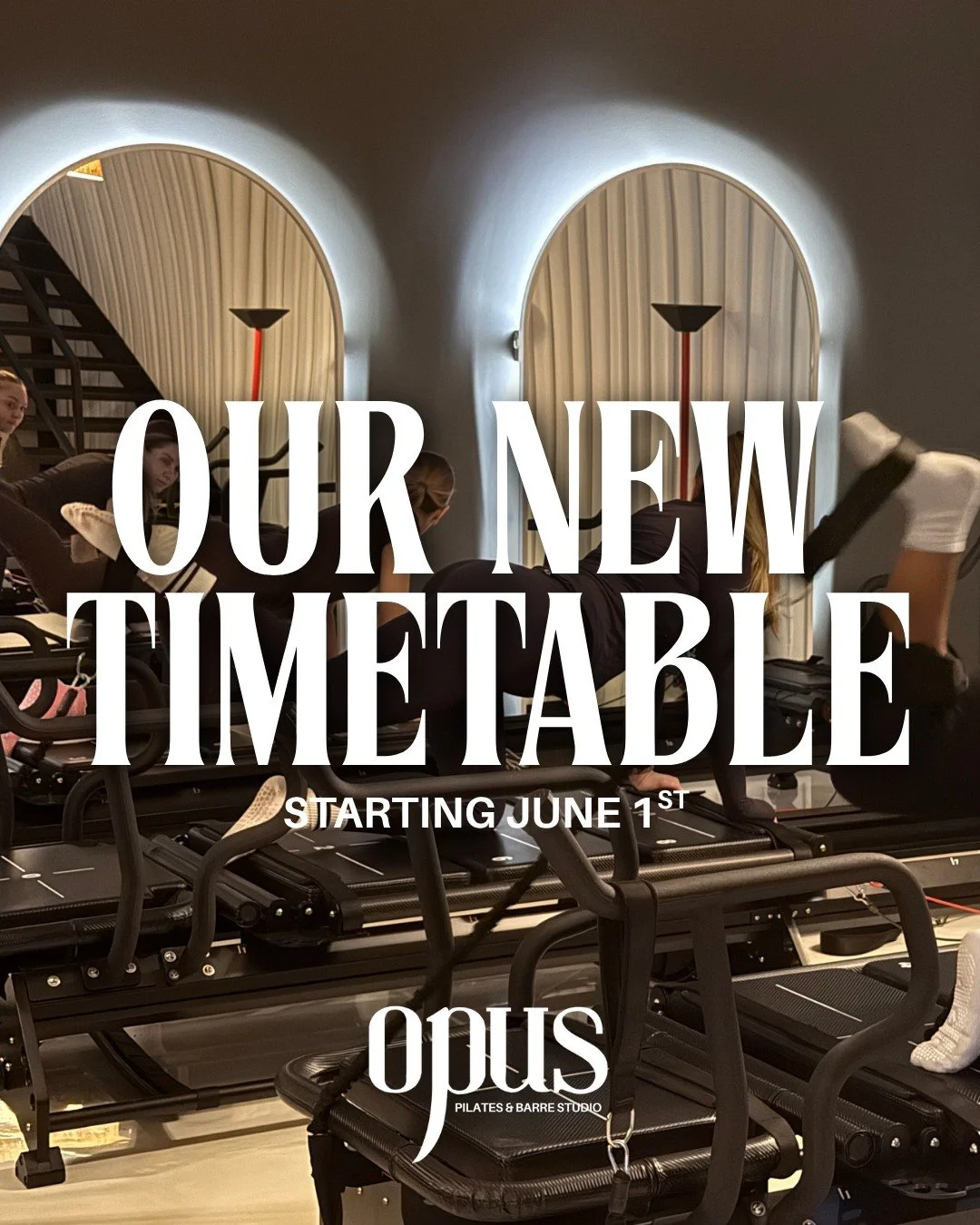 NEW TIMETABLE. NEW ERA OF OPUS 

From June 1st, our brand new timetable officially launches.

Over the past few months we&rsquo;ve been reviewing, refining and restructuring the studio timetable to create:
✨ More consistency
✨ Better availability
✨ S