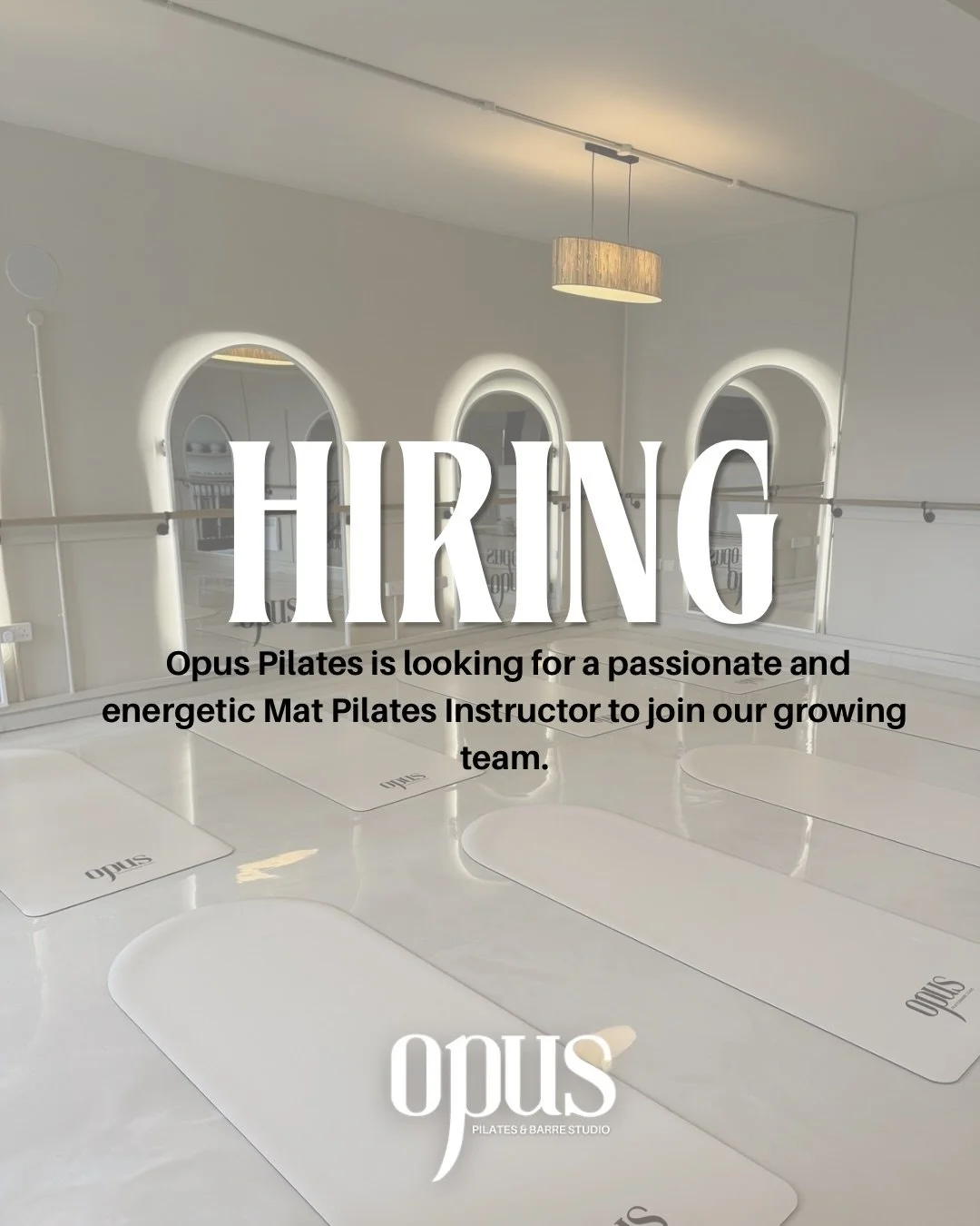 WE&rsquo;RE HIRING ✨🤍

Opus Pilates is looking for a passionate and energetic Mat Pilates Instructor to join our growing team.

As we head into our second year, we&rsquo;re looking for someone who shares our passion for movement, community and deliv