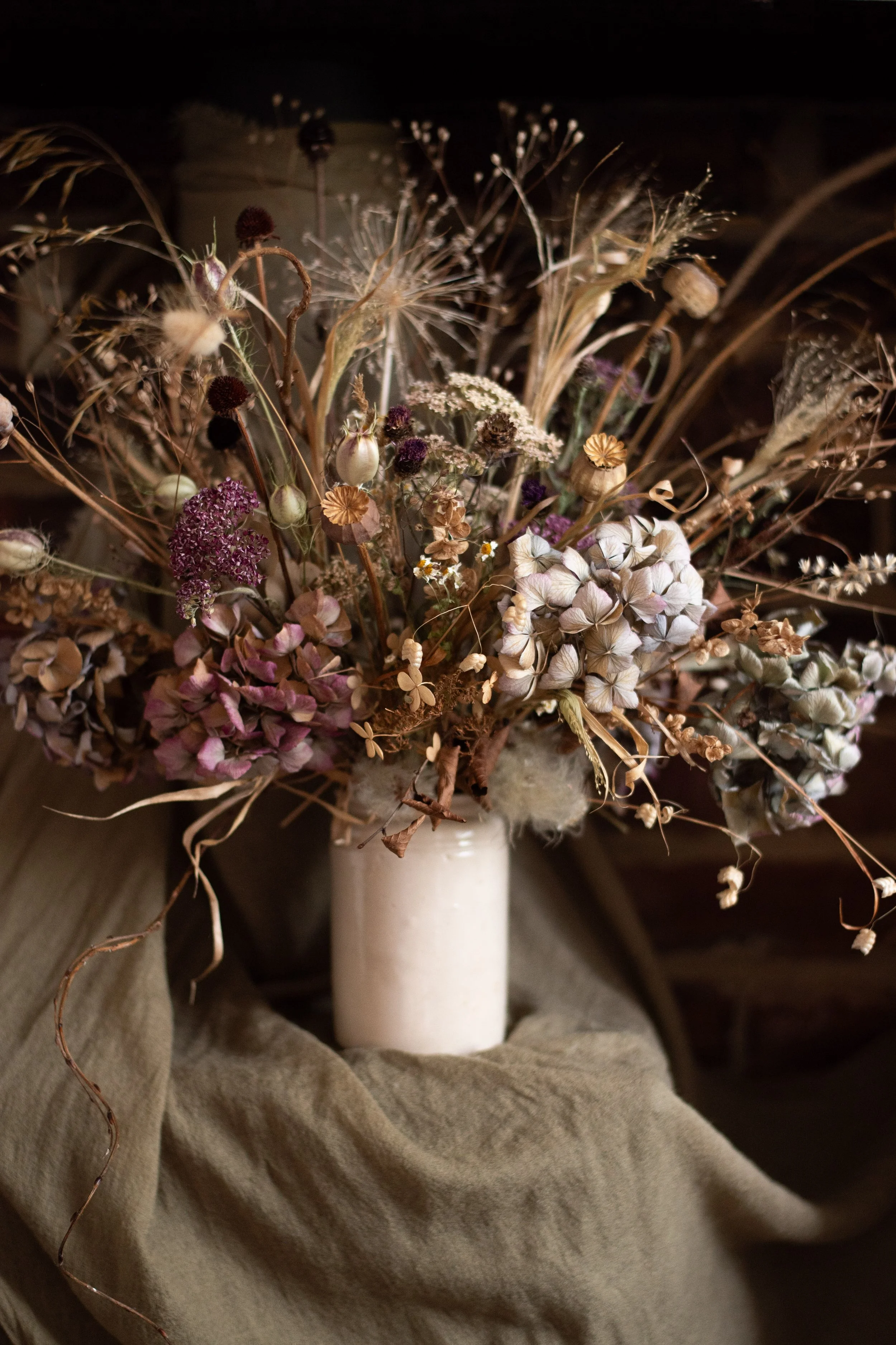 Autumnal Dried Flower Arranging with Wildwood Corner