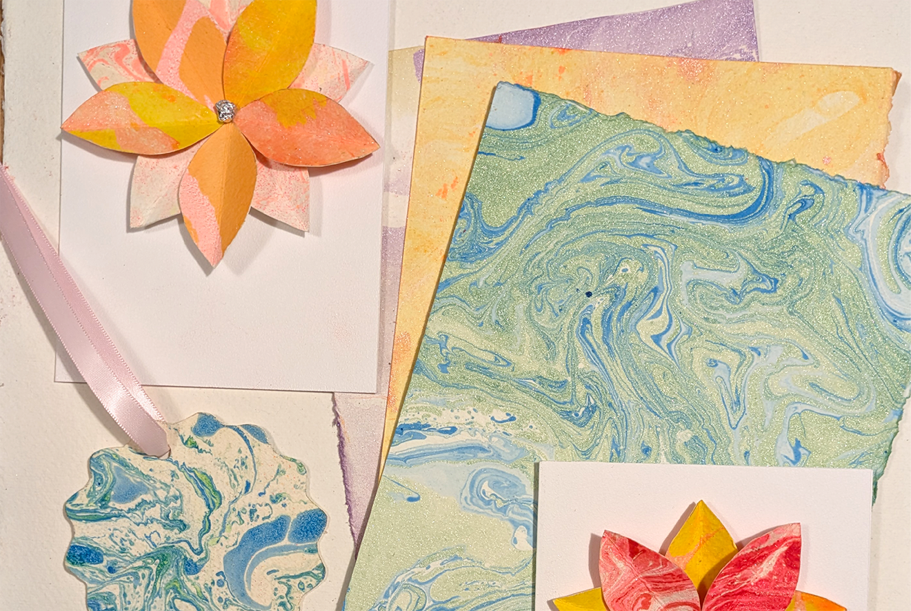 Paper Marbling and Collage with Esk Haus