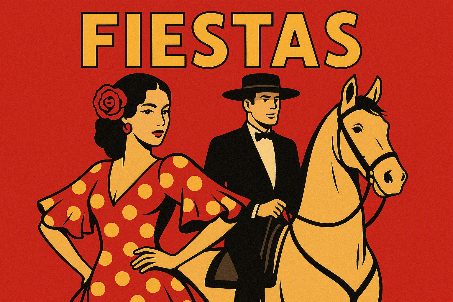 "fiestas, with a dancer and a 'caballero'