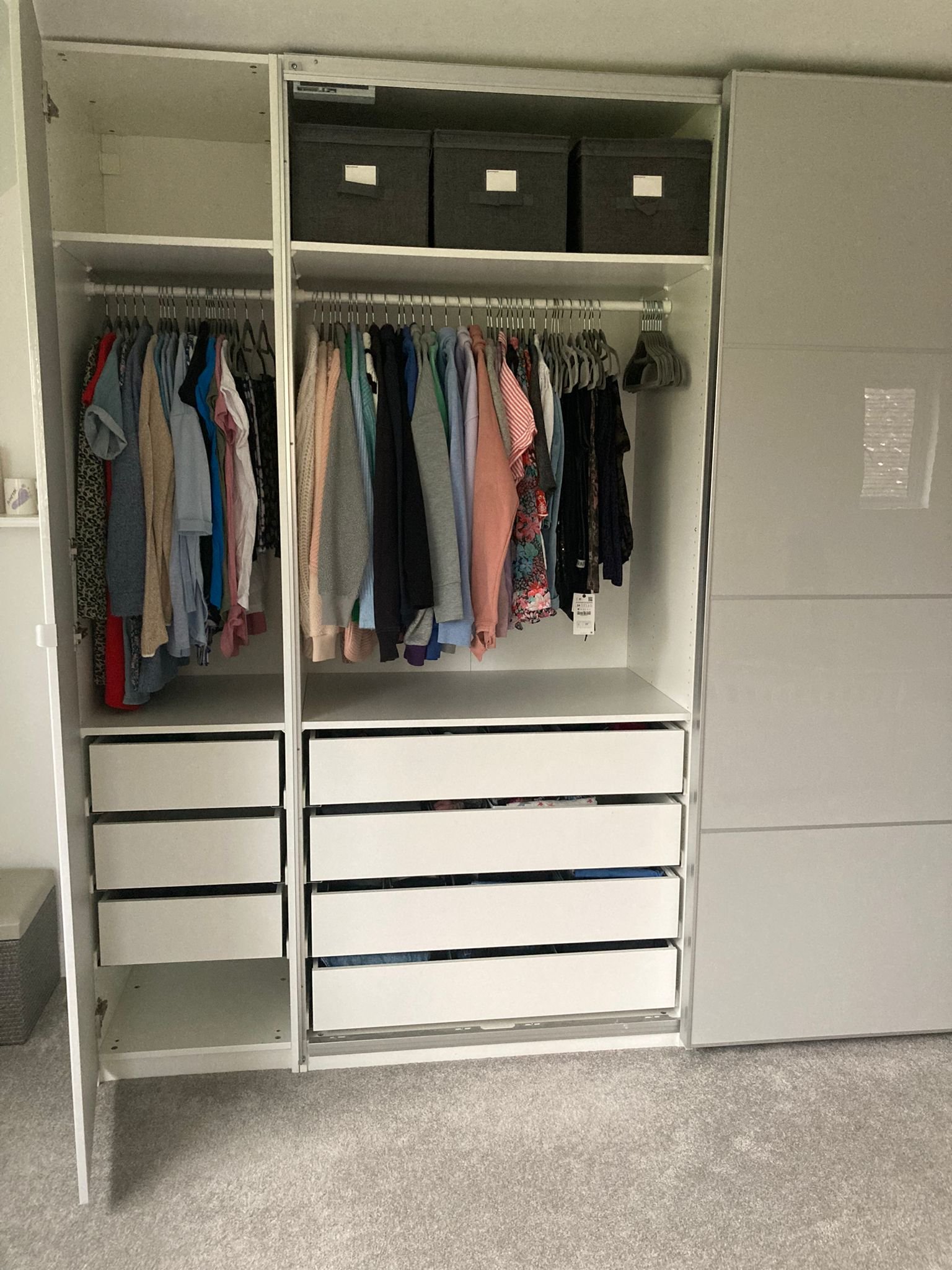 Unorganised wardrobe
