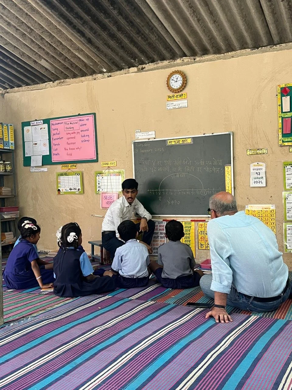 A class in progress,