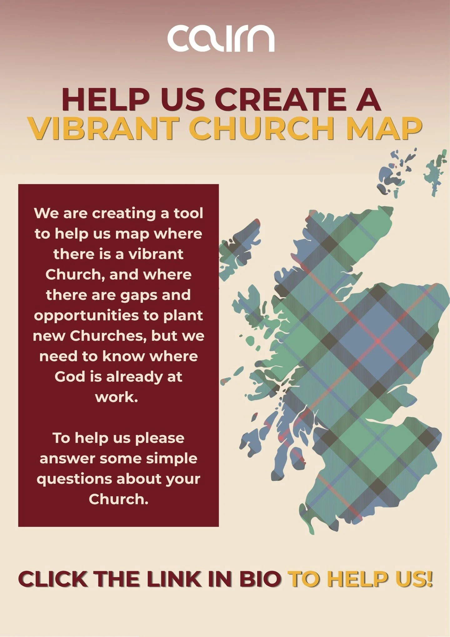 We are developing a tool to identify areas with thriving Churches and spots where we can plant new ones, but first, we need your help to see where God is already moving. Please take a moment to answer a few simple questions about your Church!

Click 