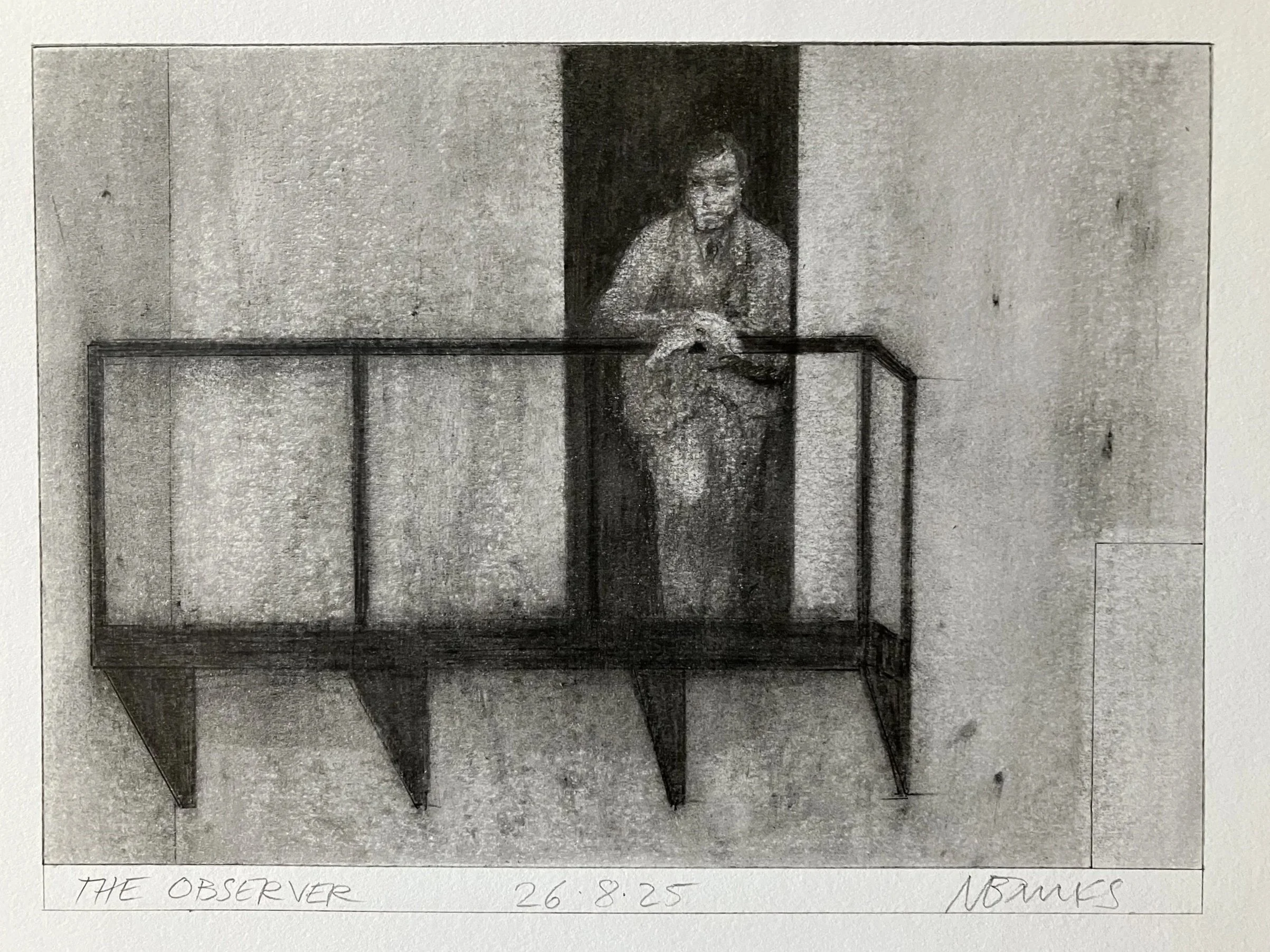 'The Observer' 2025 Pencil on paper 21 x 15cm