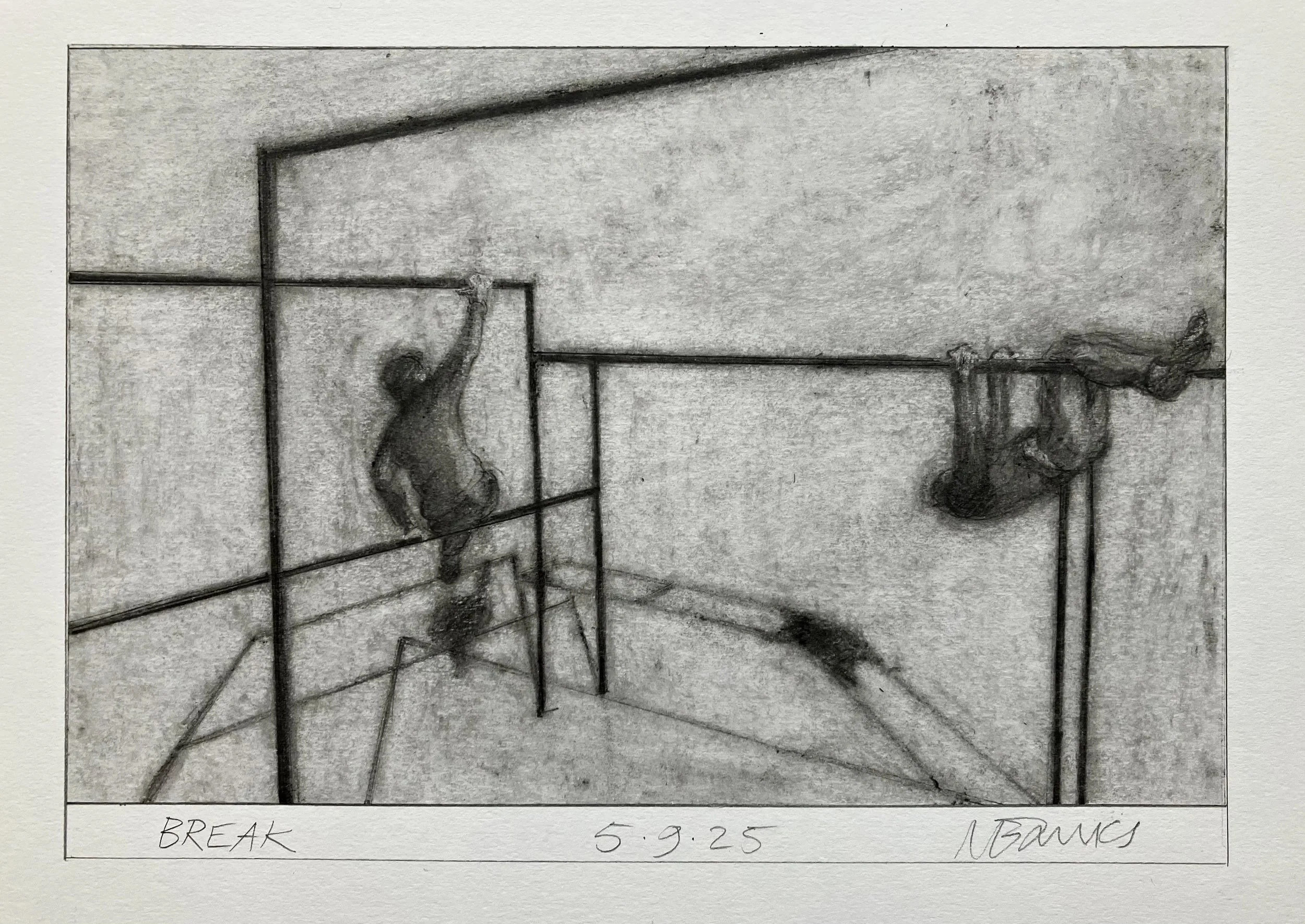 'Break' 2025. Pencil on paper
21 x 15 cm