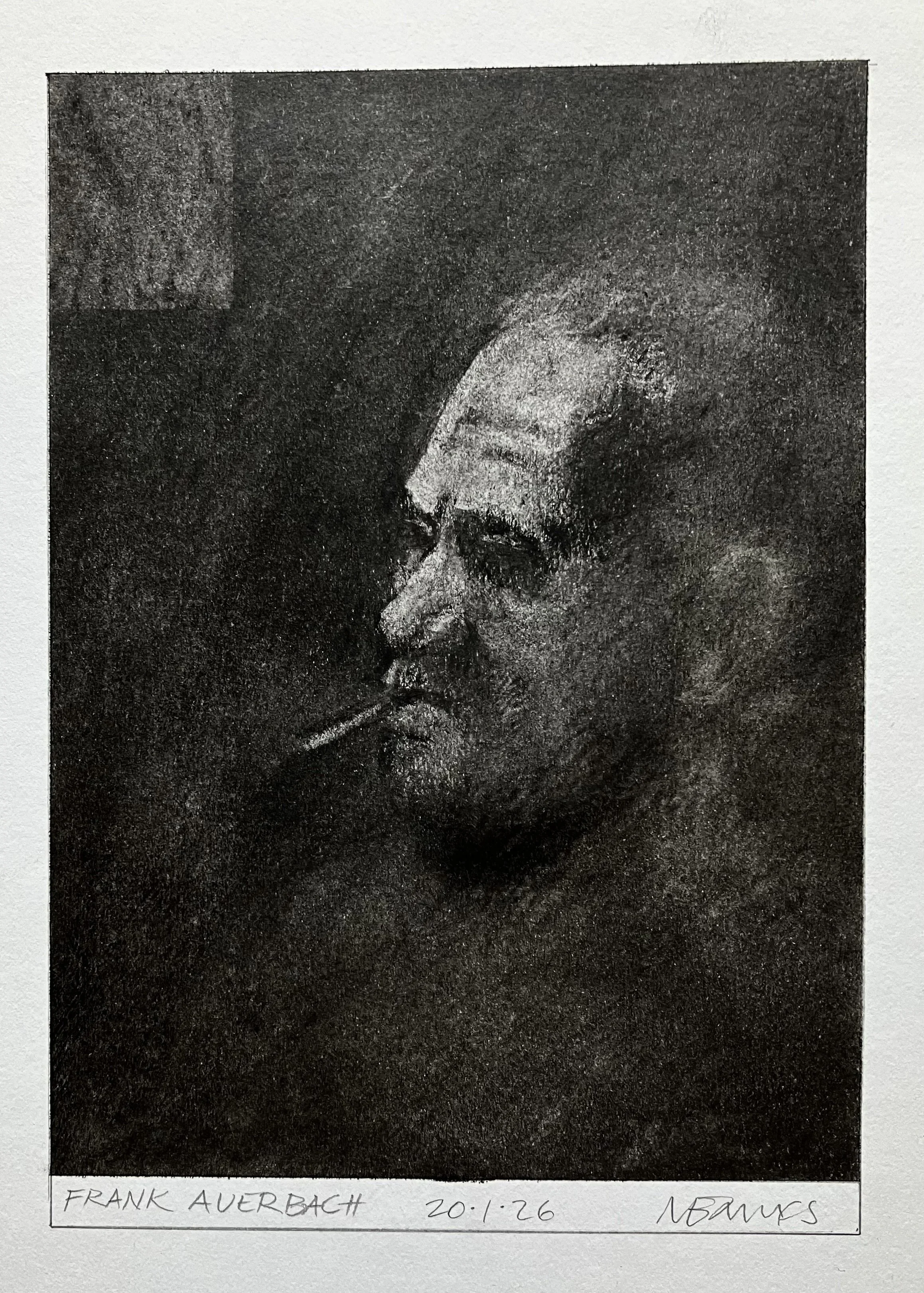 'Frank Auerbach' 2026  pencil on paper 
 21 x 15 cm