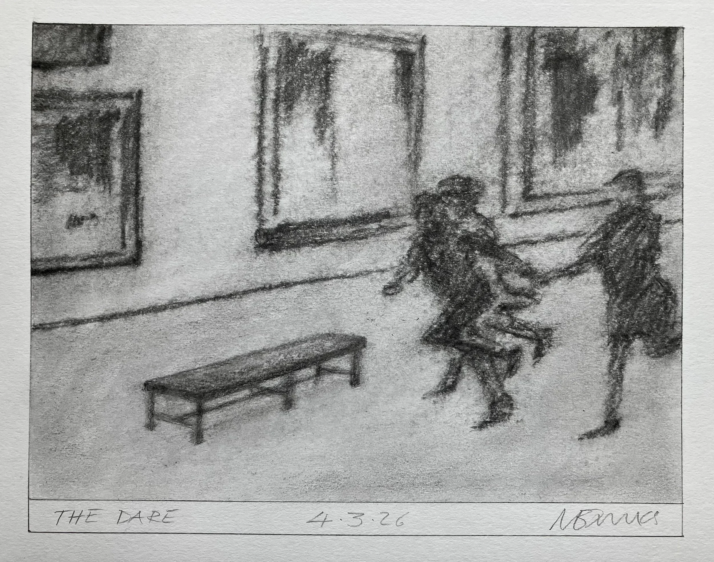 ' The Dare' 2026  Pencil on paper   20 x 16 cm
