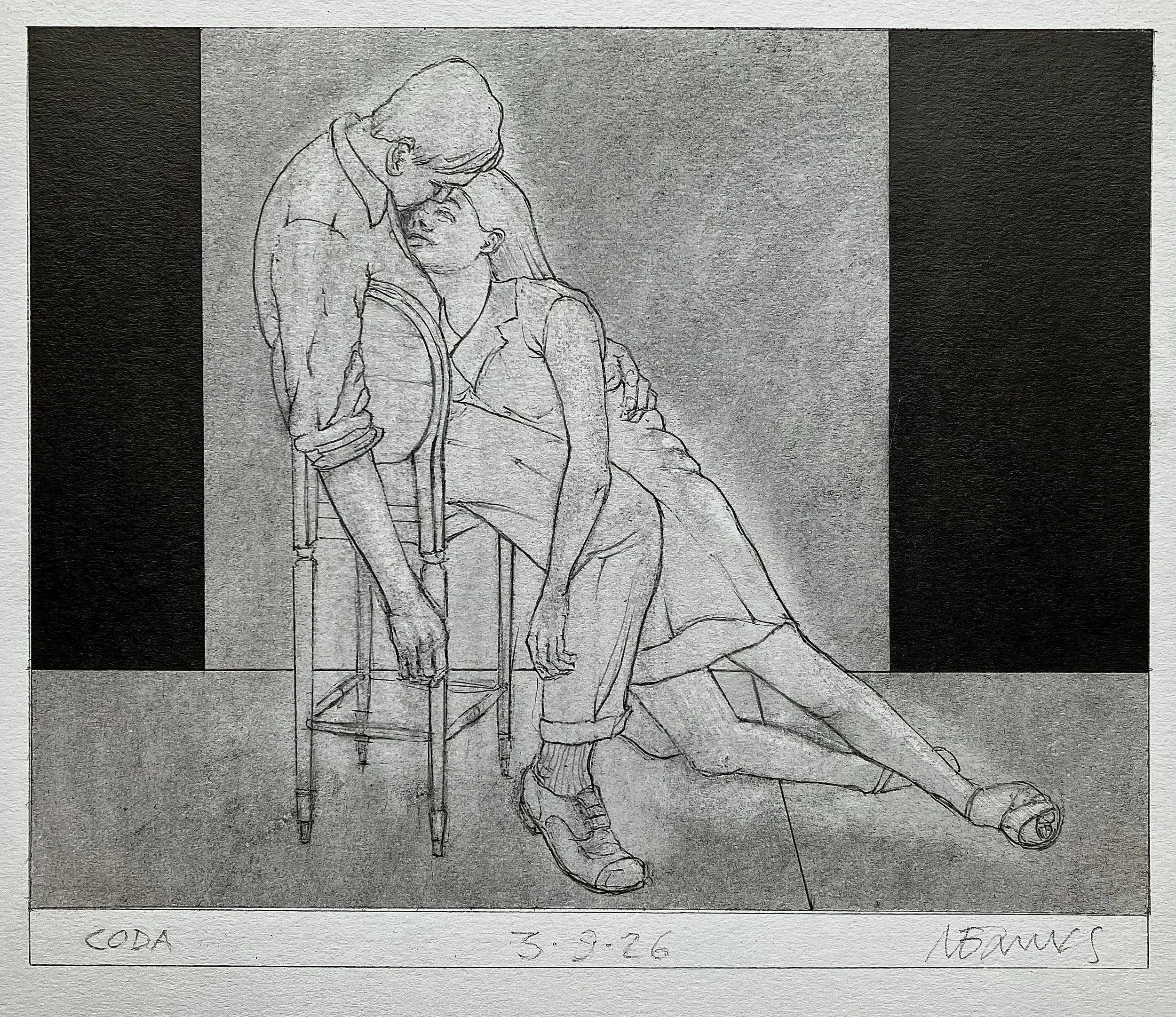 'Coda' 2026.   Pencil, graphite on paper
  20 x 15 cm