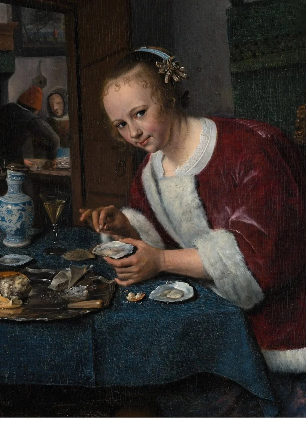 Peinture hollandaise du XVIIe siècle montrant une femme préparant un repas, symbole du lien entre alimentation et bien-être mental
