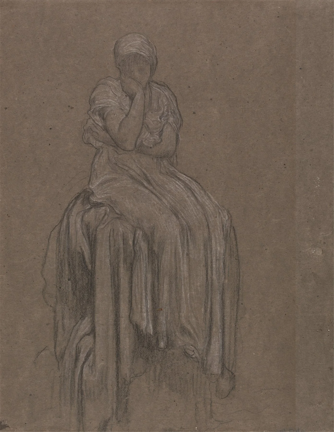 Dessin d’une personne assise, la tête dans les mains, représentant la détresse émotionnelle, la solitude émotionnelle et le poids psychologique de l’isolement social.