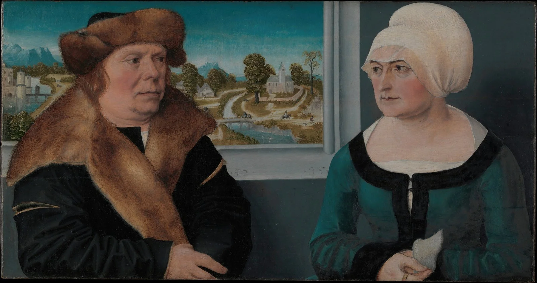 Peinture ancienne d’un couple face à face, symbole des tensions relationnelles abordées en thérapie de couple.
