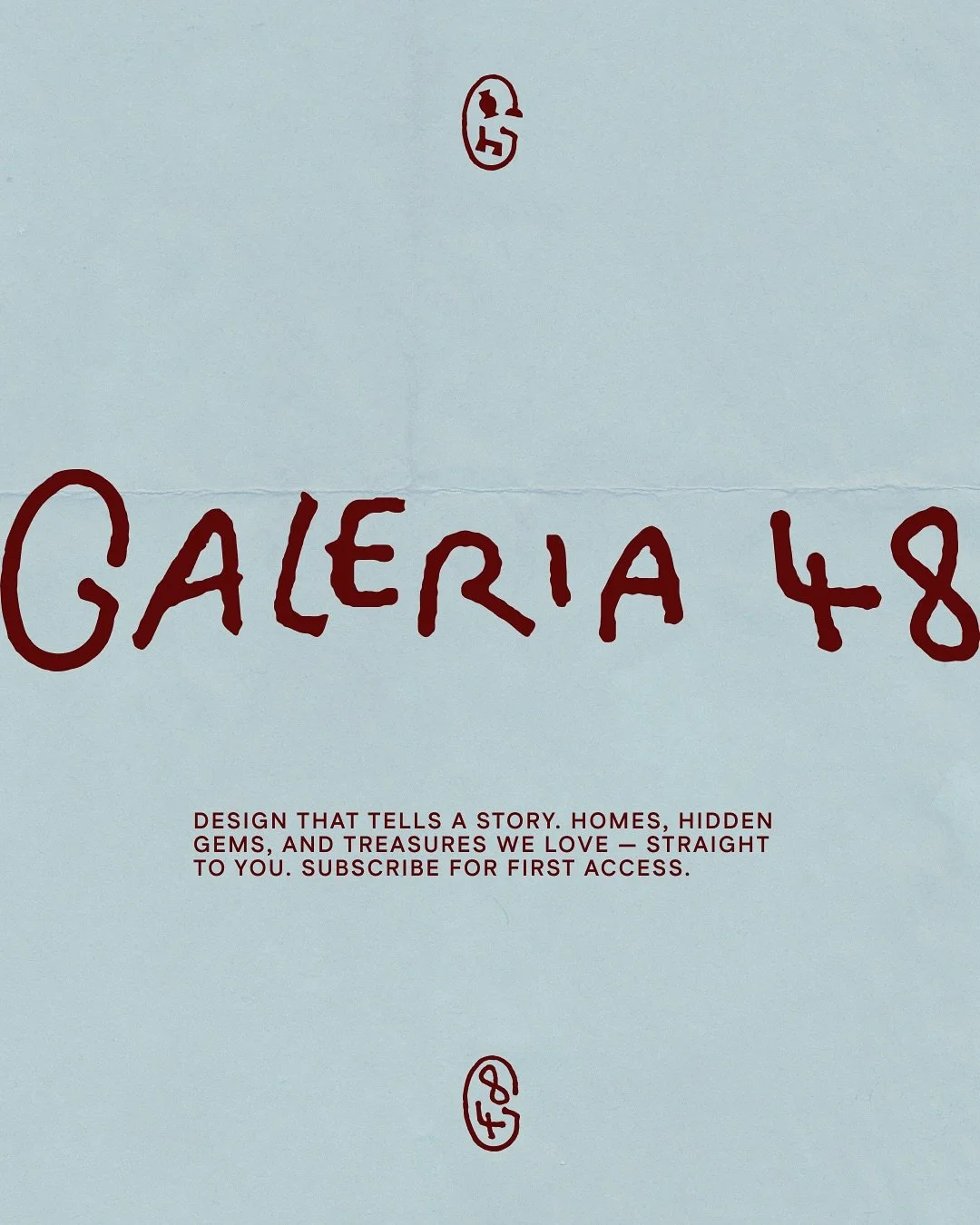 New brand drop: @galeria__48 

Galeria 48 is a digital platform showcasing homes, hidden gems, and treasures. The identity was created to feel tactile and connected to the spaces we live in, even while being digital-first.
The primary mark reflects t