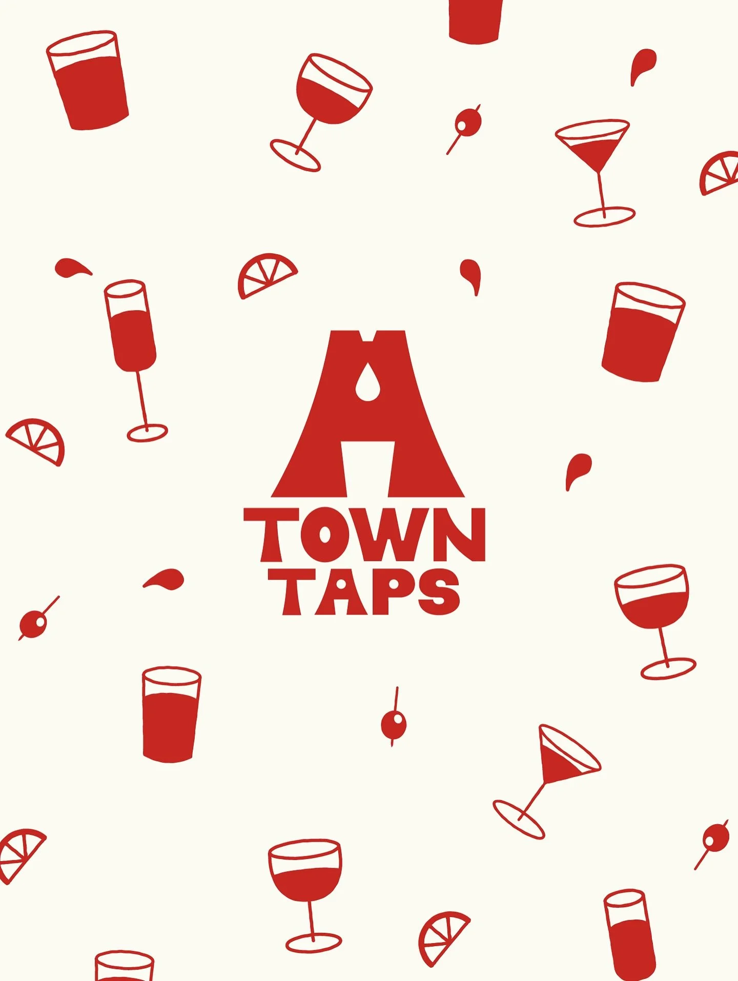 @atowntaps probably one of my favourite logos I created it&rsquo;s simple memorable and has my classic mix of custom typography and playful illustrations. 

Added a few more illustrations to this brand including the drawing of the cart A-town will se