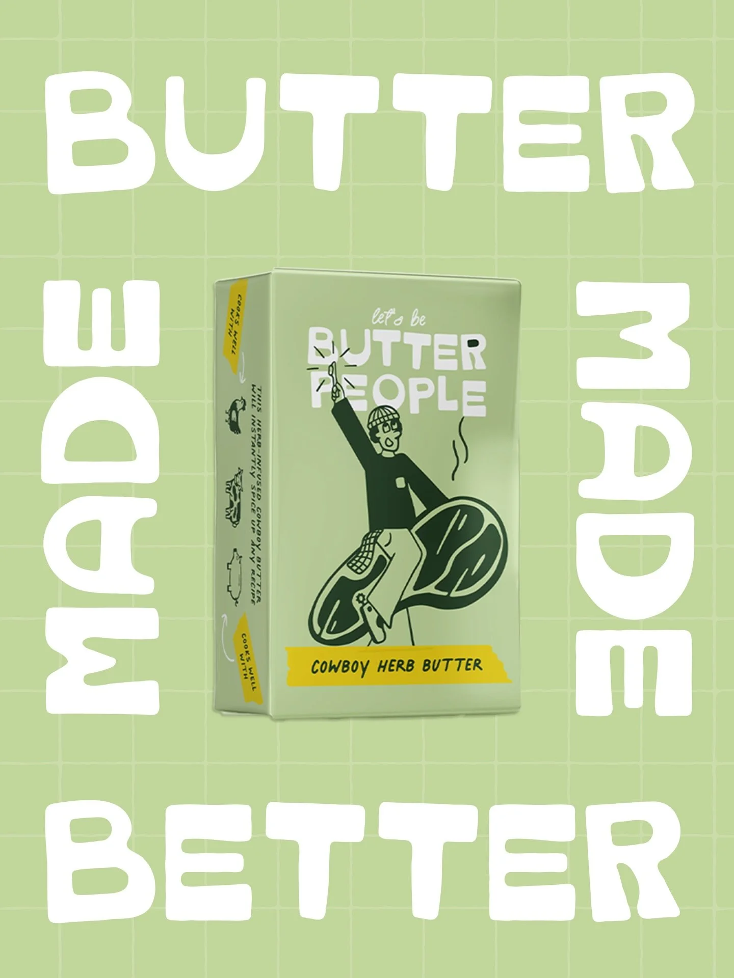 Brand built on joy and creativity making cooking accessible and fun for everyone! The characters are really the heart of this brand and each flavour has its own butter person showing how this brand makes you feel! 

Also we couldn&rsquo;t name a this