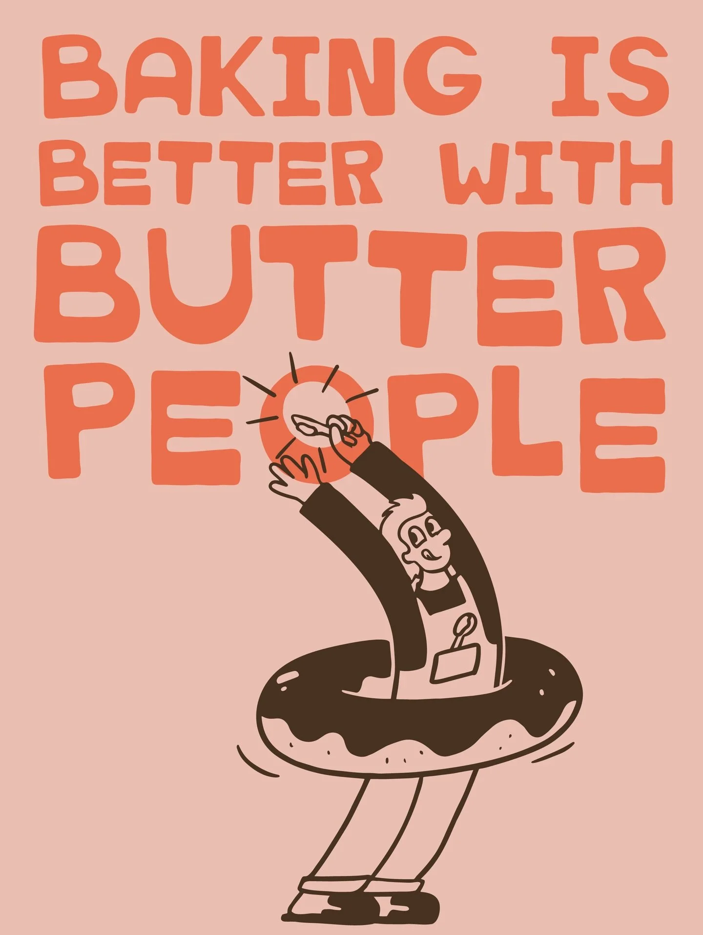 Meet the Butter People display type 🧈
Rounded. Playful. A little retro. Built to feel as fun as the flavours themselves.
And if you look closely&hellip; There&rsquo;s a butter knife tucked inside the R.
A tiny nod back to the logotype. A small detai
