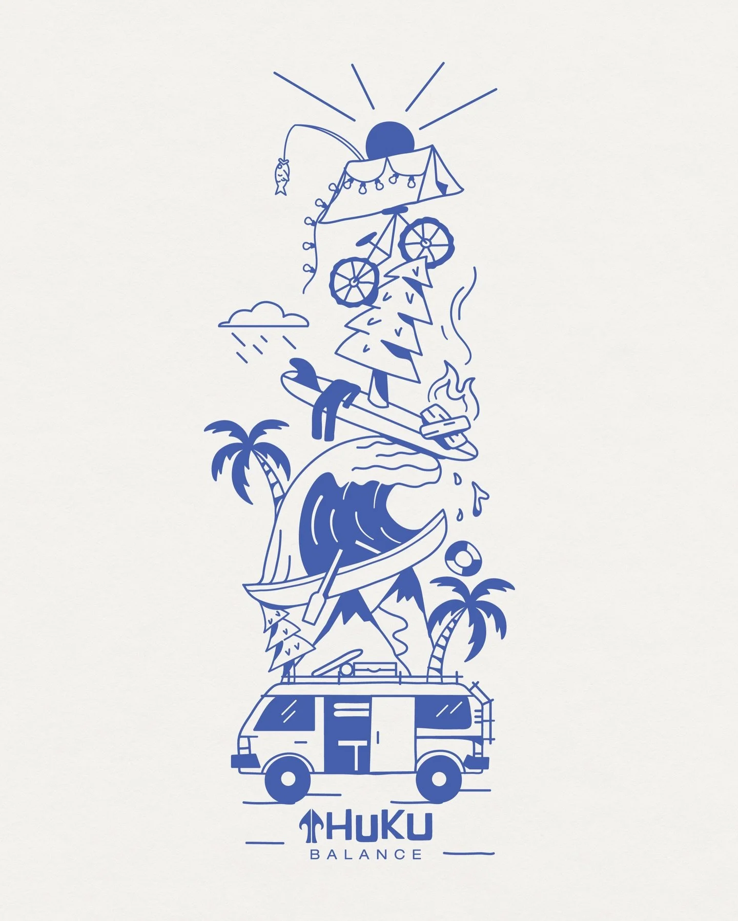 So stoked to finally share this graphic from last year for Hulu balance boards! This custom illustration was inspired by road tripping over the summer and trying to balance all your hobbies! Can&rsquo;t  wait to get my hands on one from @hukubalance 