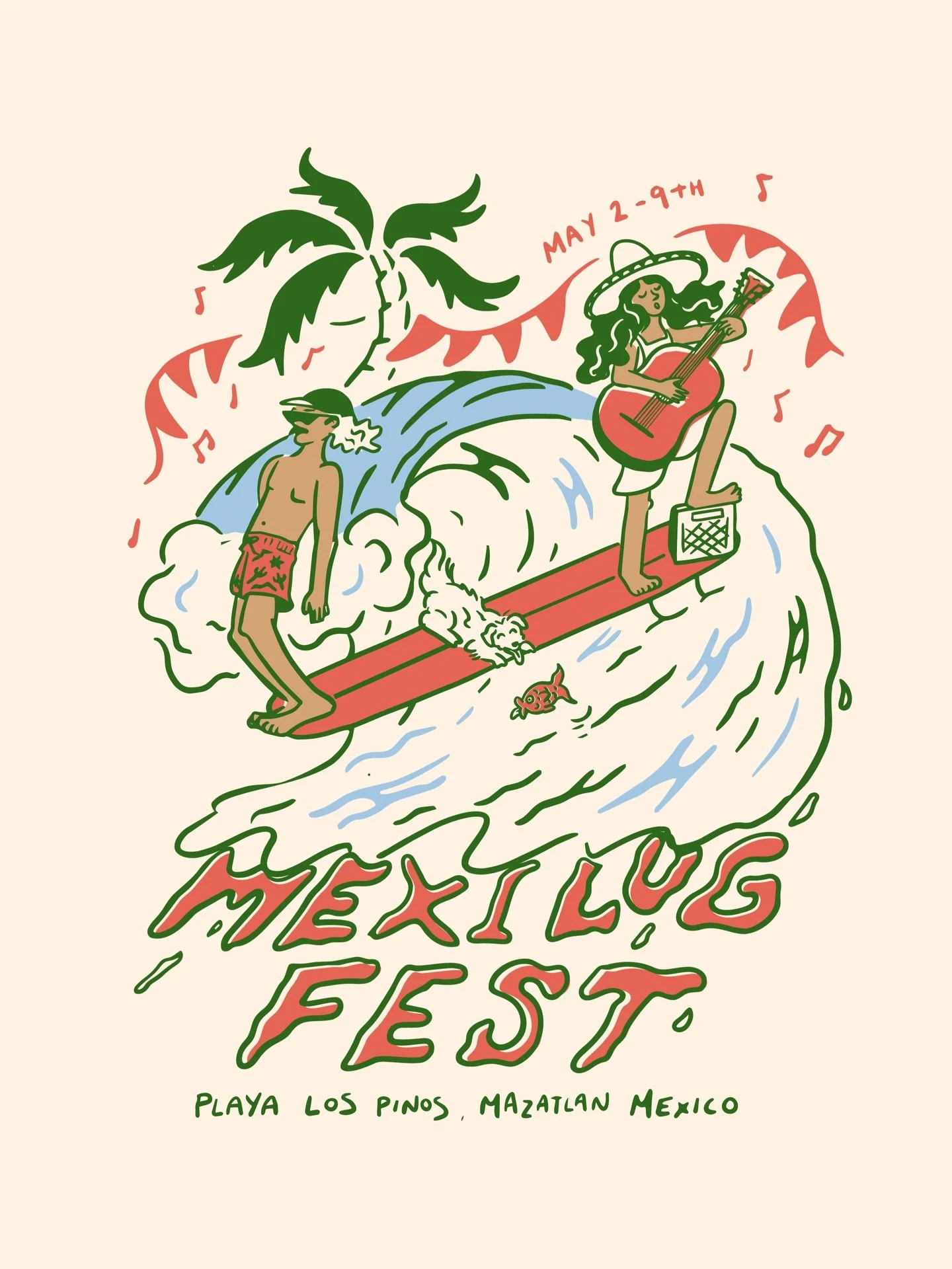 A last minute submission to @mexilogfest looks like such a vibe and is on my list of places to visit!! Hope I captured the festivities with this crazy piece of art! Which colour is your fave???🤙🏼🤙🏼

#mexilogfest #surf