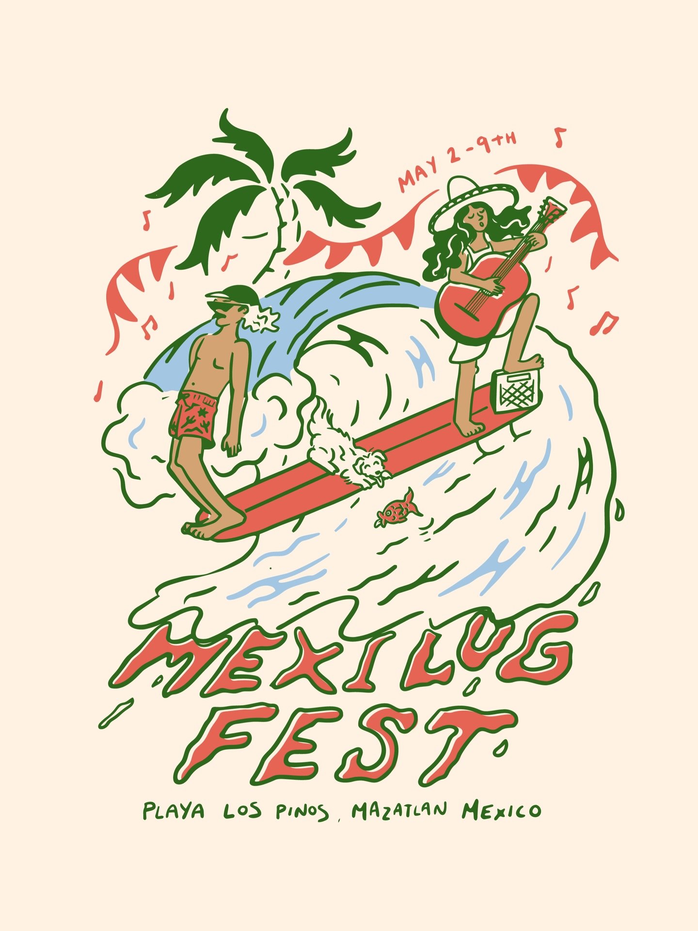 A last minute submission to @mexilogfest looks like such a vibe and is on my list of places to visit!! Hope I captured the festivities with this crazy piece of art! Which colour is your fave???🤙🏼🤙🏼

#mexilogfest #surf
