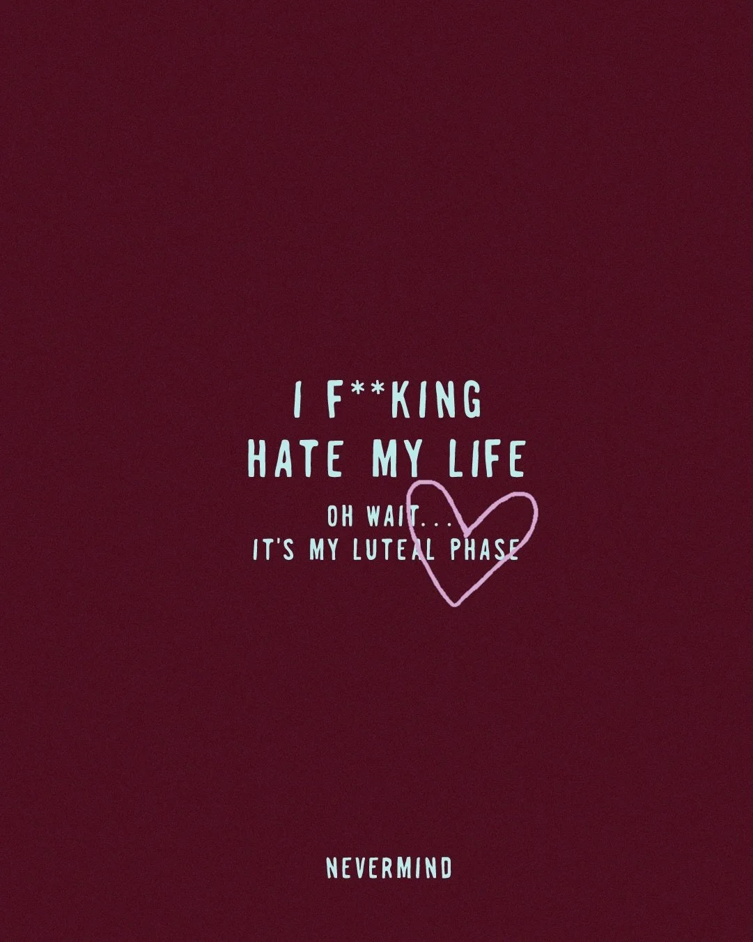 No joke this happens every month 🤪 I&rsquo;ve been hormone pill free for over a year so getting finally getting to grips with my cycle at 29 has been a shocker. And every month I&rsquo;m suddenly feeling lost turns out it&rsquo;s the pesky Luteal ph