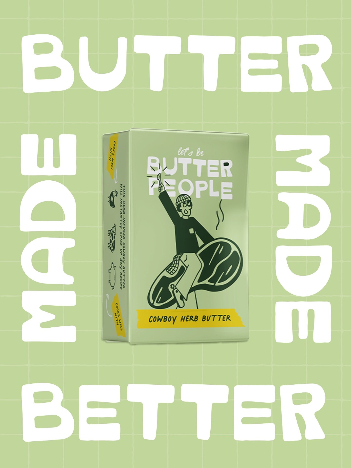 Brand built on joy and creativity making cooking accessible and fun for everyone! The characters are really the heart of this brand and each flavour has its own butter person showing how this brand makes you feel! 

Also we couldn&rsquo;t name a this