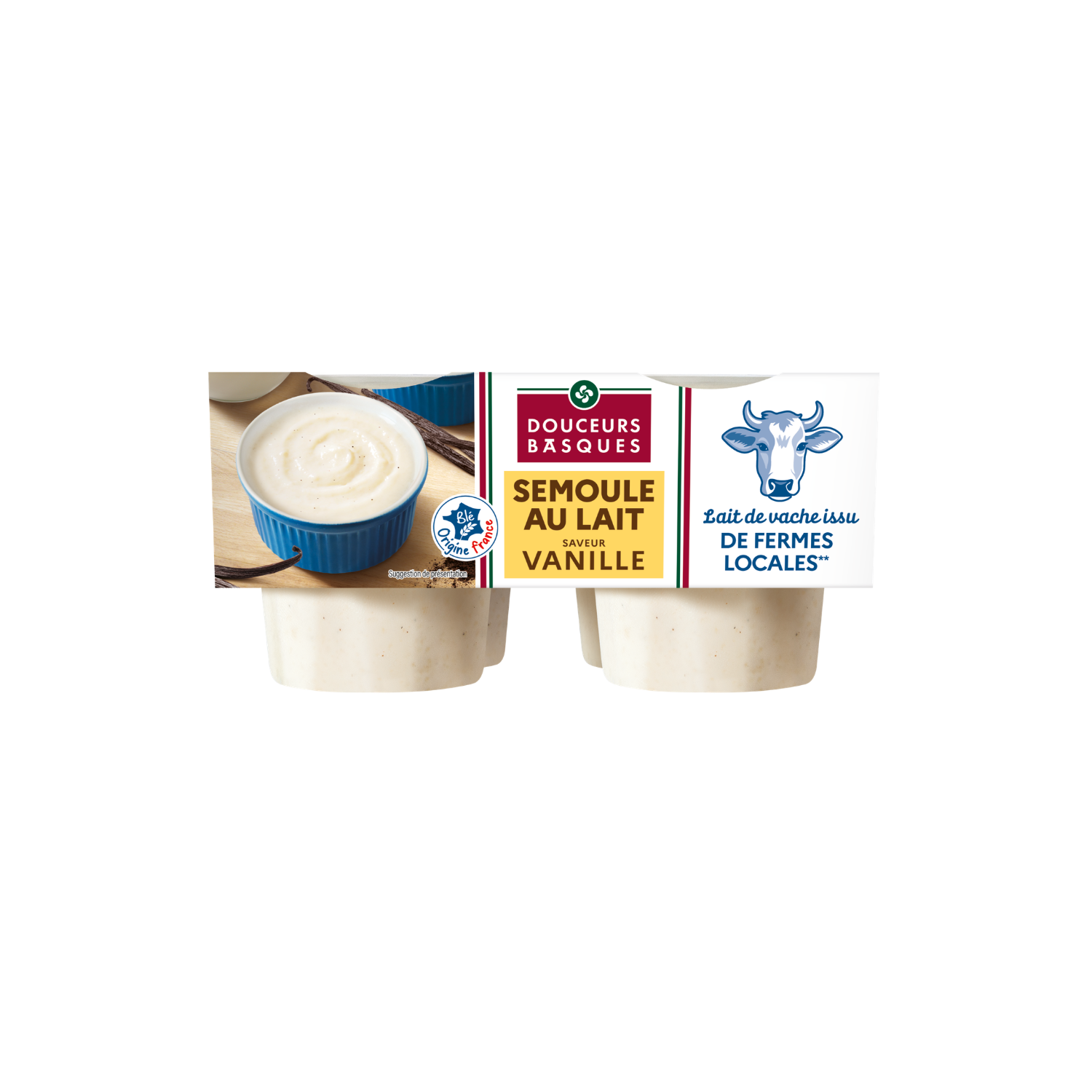 Semoule au lait de vache saveur vanille