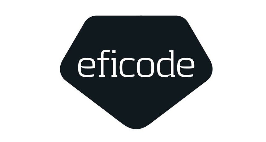 Eficode logo in black with white text