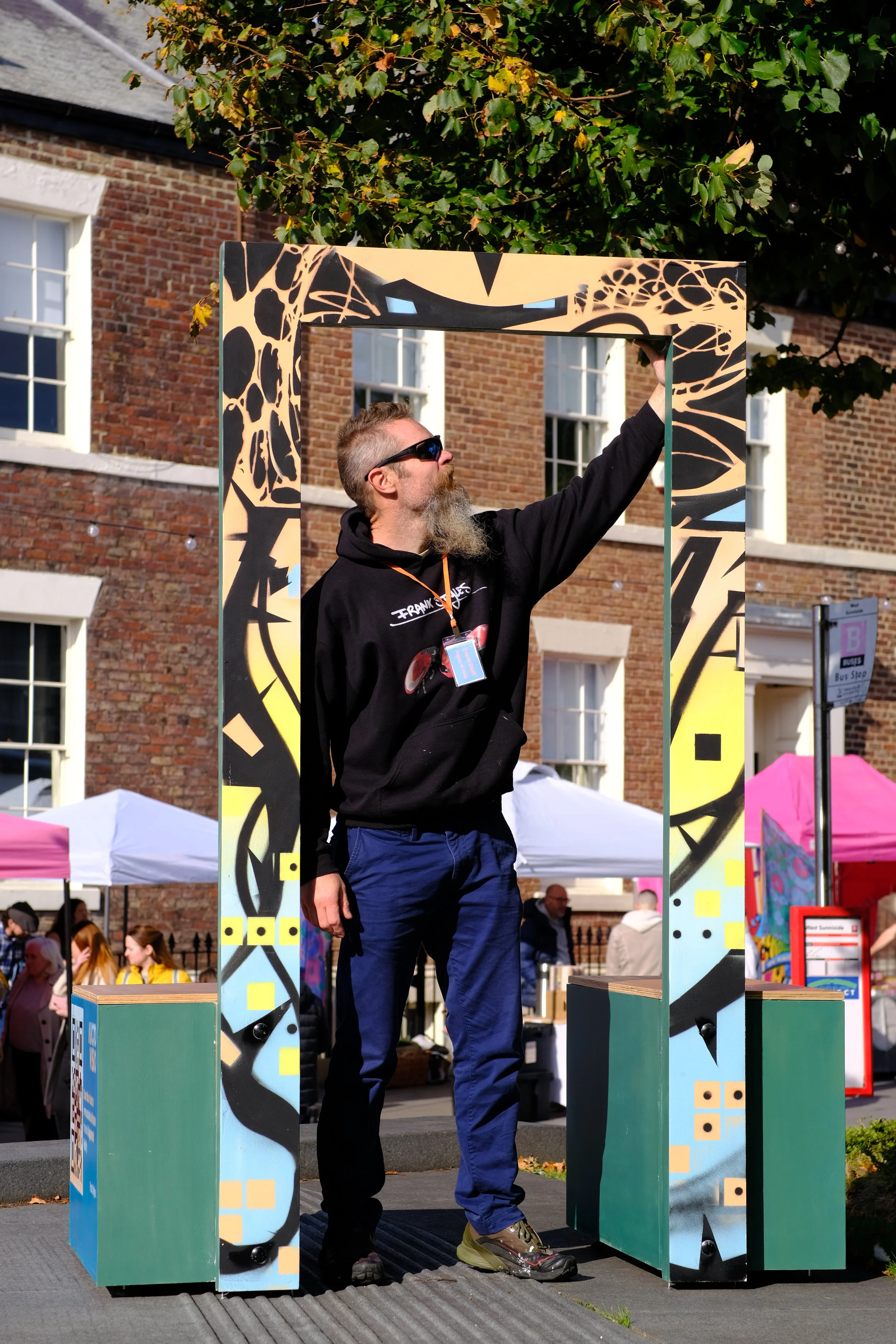 Frank Styles modelling one of his AR Frames