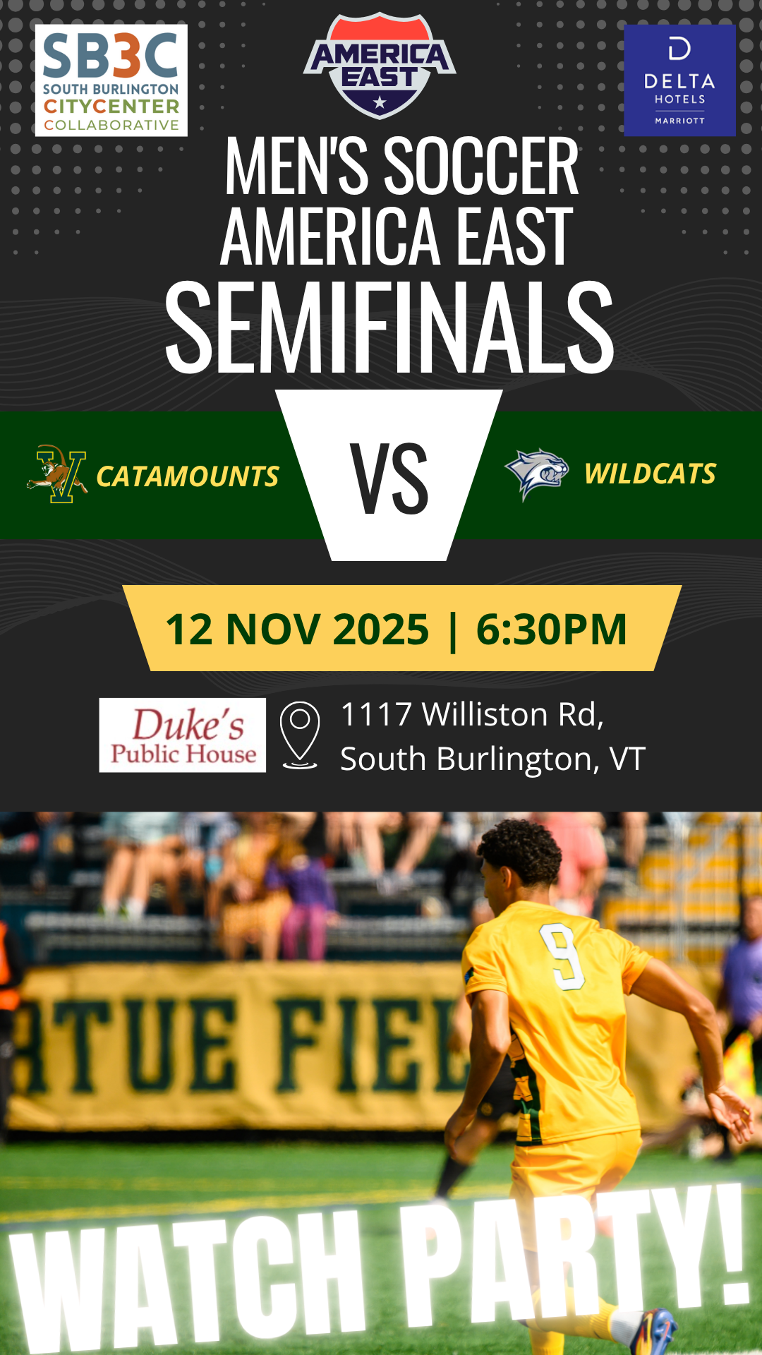 Men's Soccer America East Semifinal Watch-Party