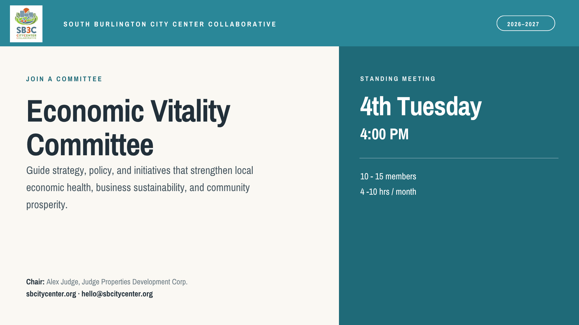 SB3C Economic Vitality Committee Meeting