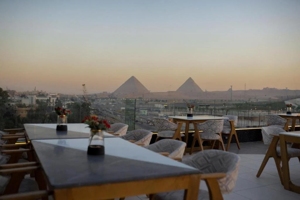 Terrace view from the Royal Grand Pyramid Inn