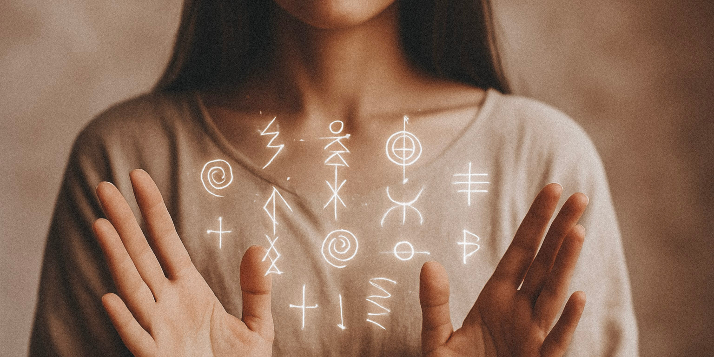 kundalini activation training banner showing a person with open hands and light codes energy flowing through them