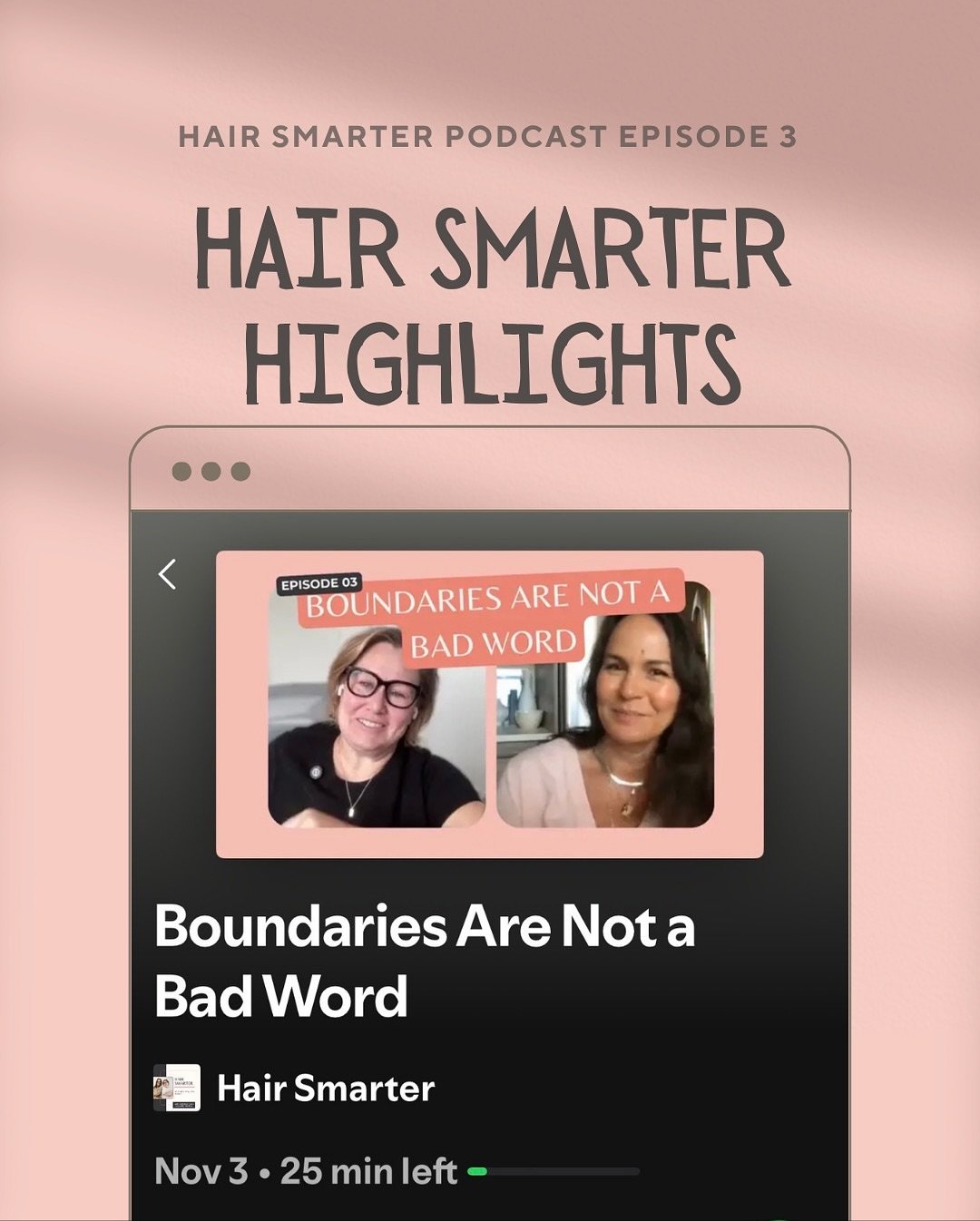 Have you listened to episode 3 yet?  Find us on Apple podcast or Spotify.  #podcastersofinstagram #podcast #hairsmarter #elevatehair