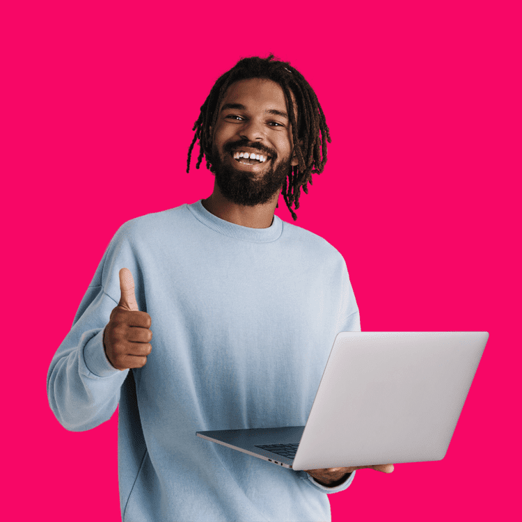man with laptop