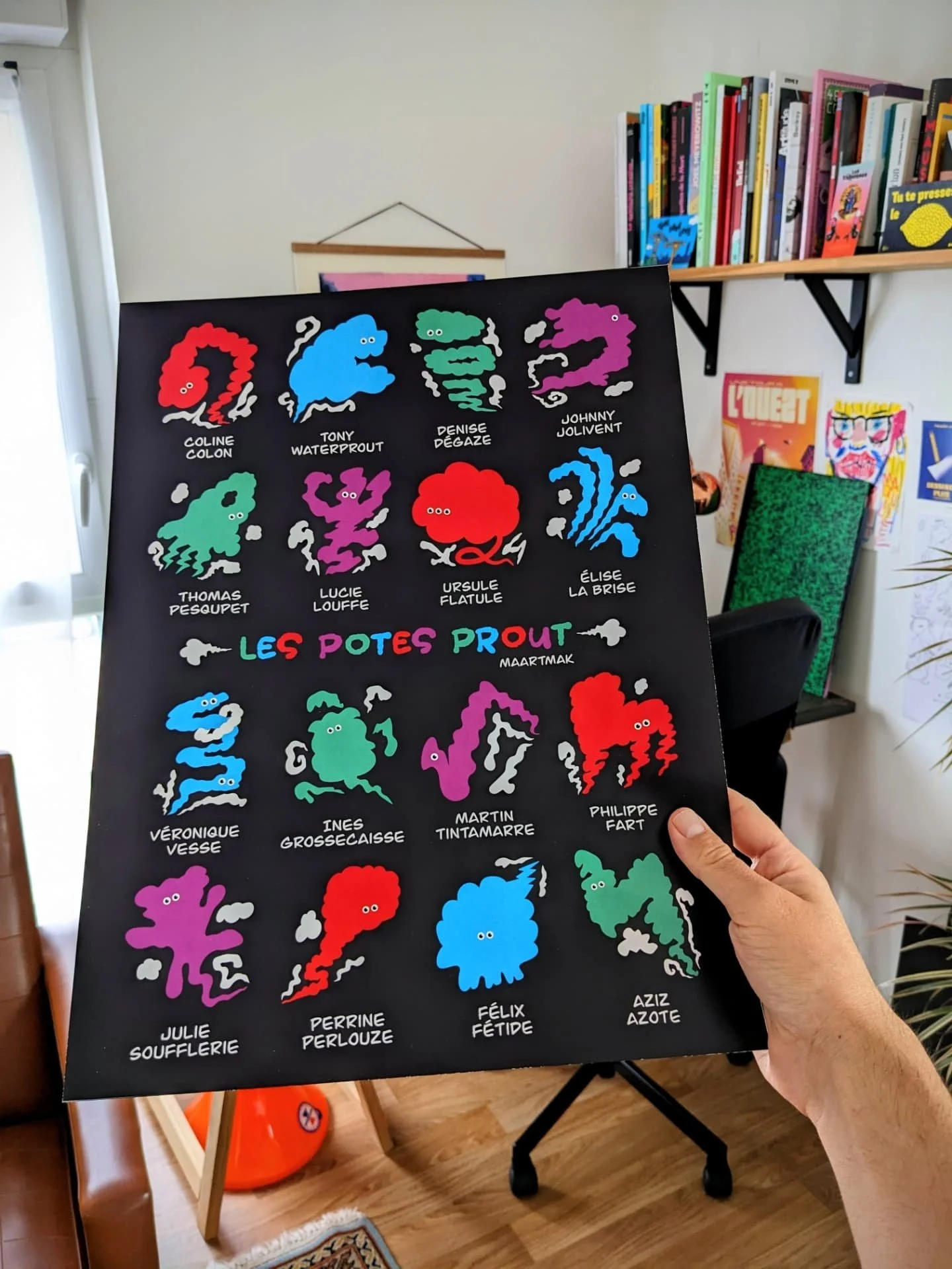 Vos lieux d'aisance manquent cruellement d'un ornement qui fait mouche 🪰 ? No panique, avec LES POTES PROUT, un vent nouveau va souffler dans vos Latrines ! Et celui-ci n'a pas d'odeur. &Ccedil;a c'est super 🌬️🎷

📏Affiche 30x40cm
🔬Impression num