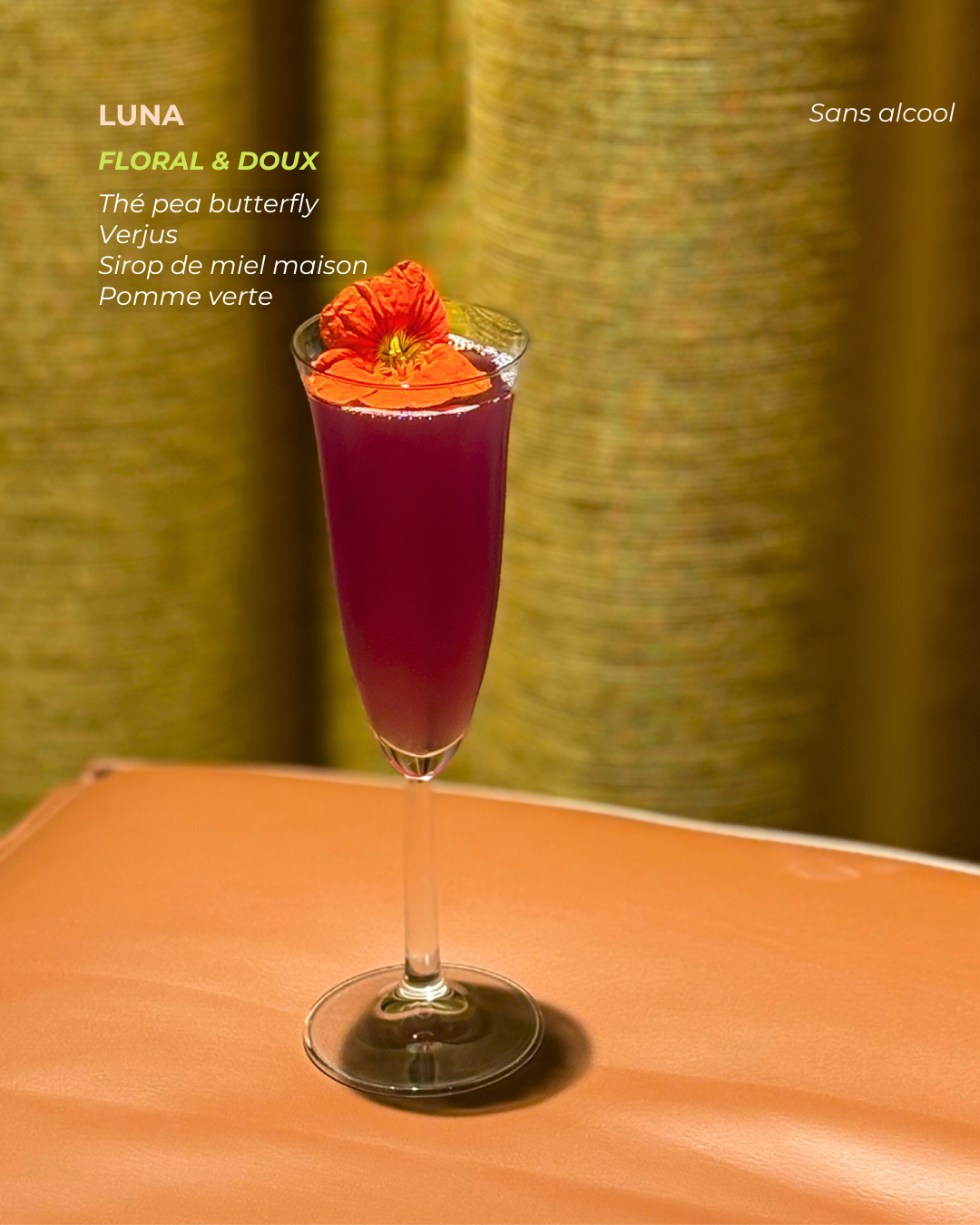 Animation bar et mocktail original personnalisés pour soirée privée à Paris cocktails influence soirée fin d'année événement sans alcool