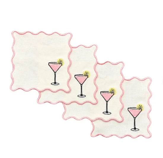 Edition Cosmopolitan - Dessous de verre & Serviettes à cocktails en lin