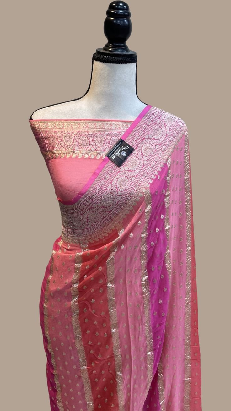 Rangkat Pure Khaddi Georgette Handloom Banarasi Saree.jpeg