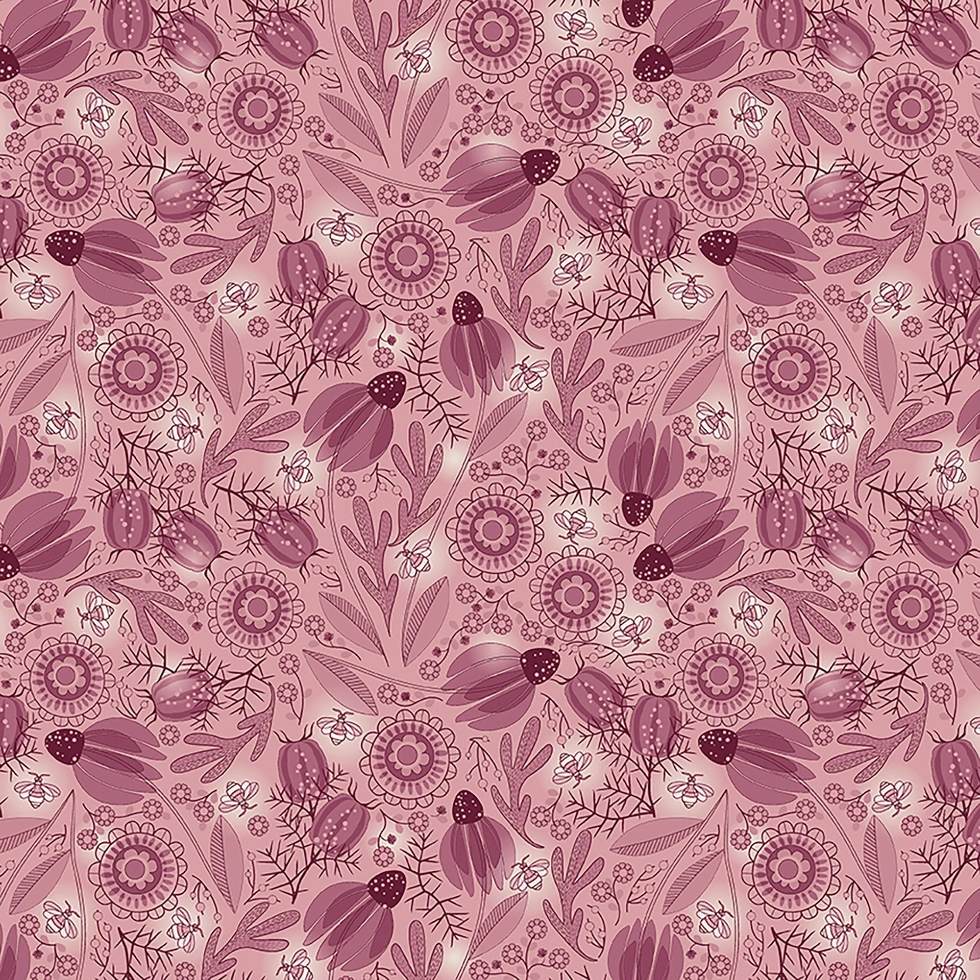 PREORDER - Fireflies & Fancies - Fireflies & Floral Tonal - Rose
