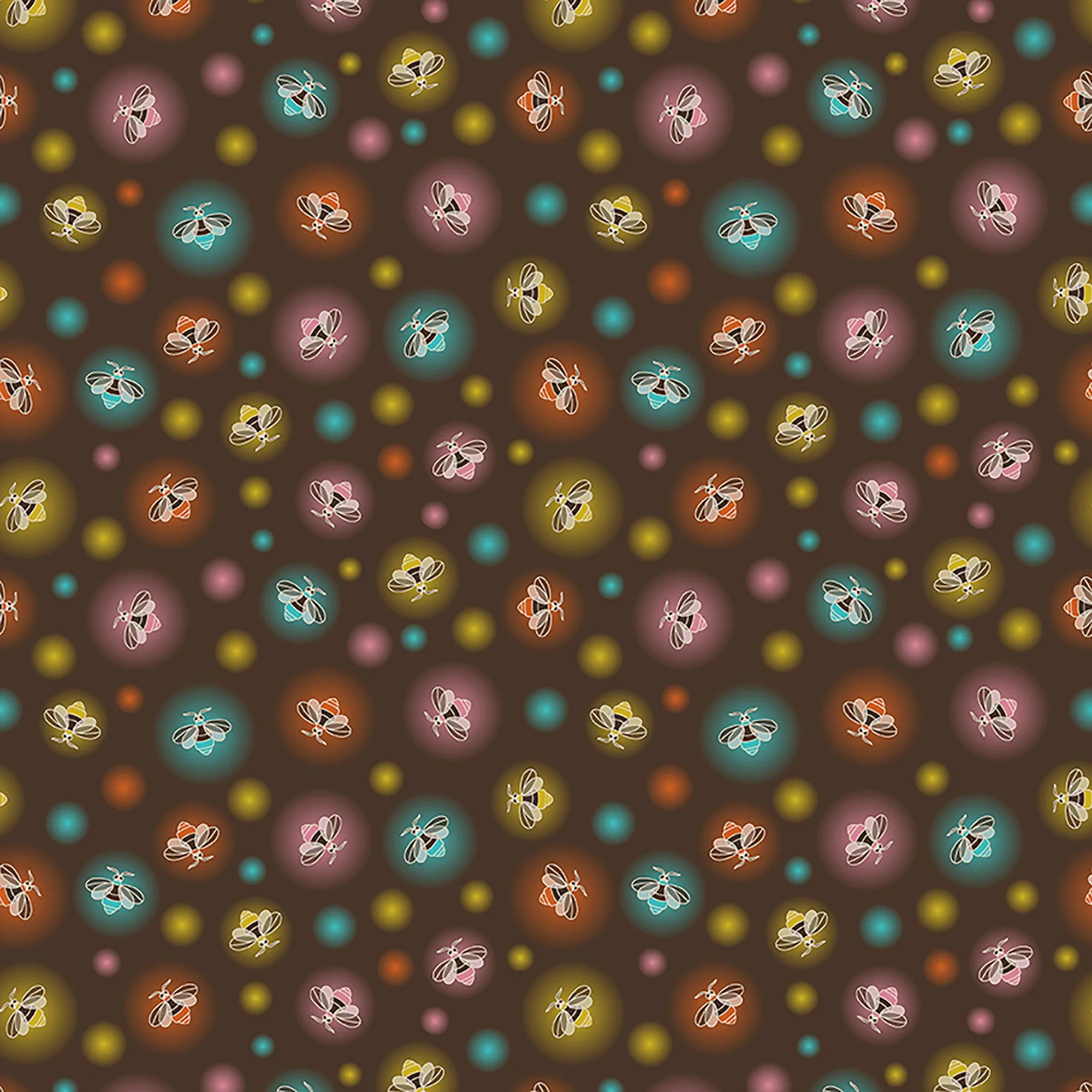 PREORDER - Fireflies & Fancies - Fireflies in Bubbles - Dk Brown
