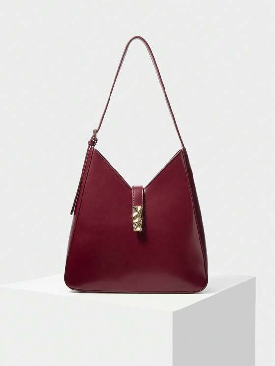 Sac épaule bordeaux luxe - Chic & Intemporel