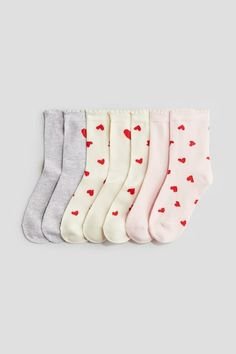 Lot de chaussettes Bio – Motifs cœurs & teintes douces