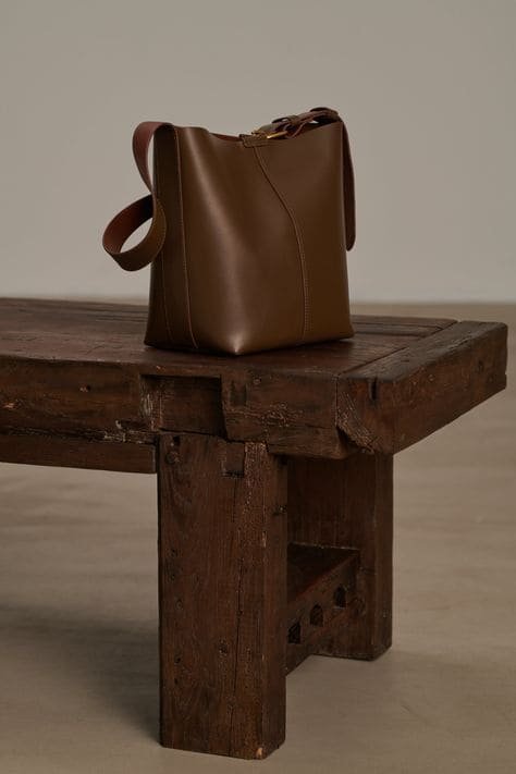 Sac cabas en cuir végétal marron