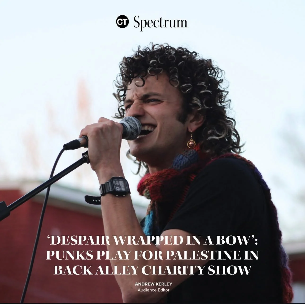 "DESPAIR WRAPPED IN A BOW"  ClayHouse charity event. Commonwealth Times news article linked to image.